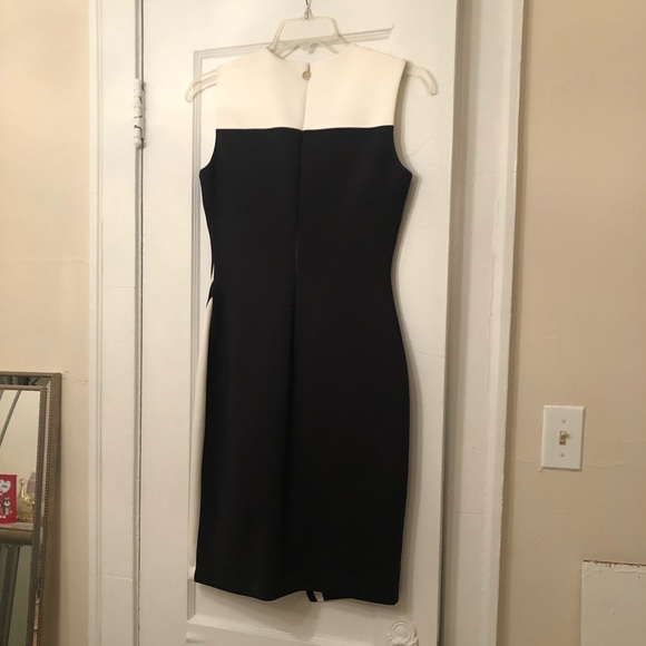 Contrast Color Block Asymmetrical Pencil Dress 🖤 - Picture 7 of 8